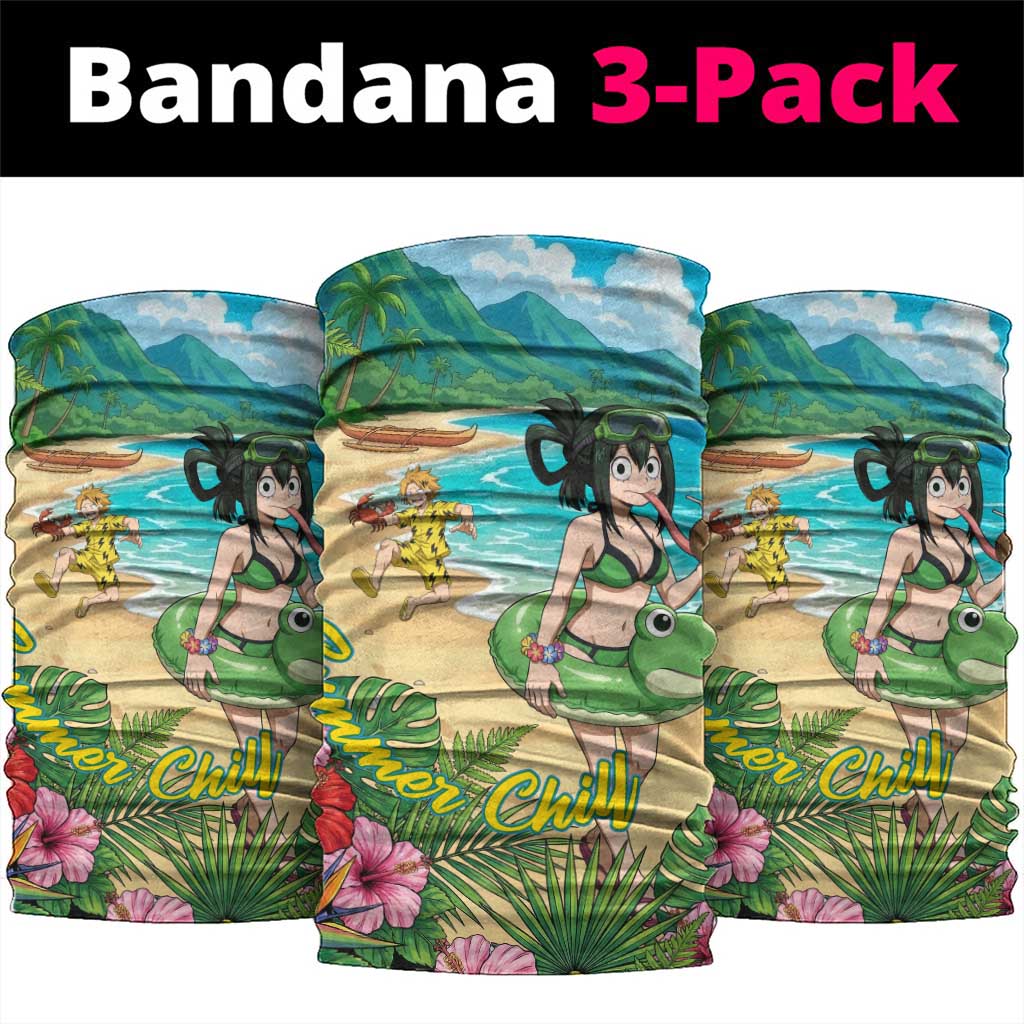 Tsuyu Asui Summer Chill Neck Gaiter Tropical Anime Vacation Art