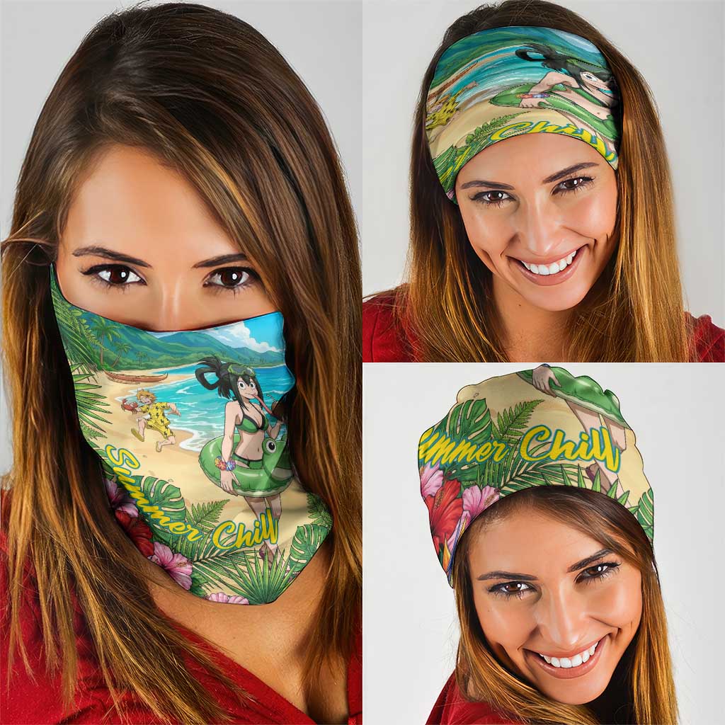 Tsuyu Asui Summer Chill Neck Gaiter Tropical Anime Vacation Art