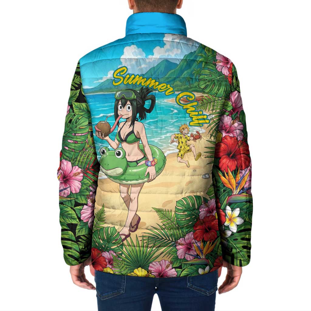 Tsuyu Asui Summer Chill Padded Jacket Tropical Anime Vacation Art