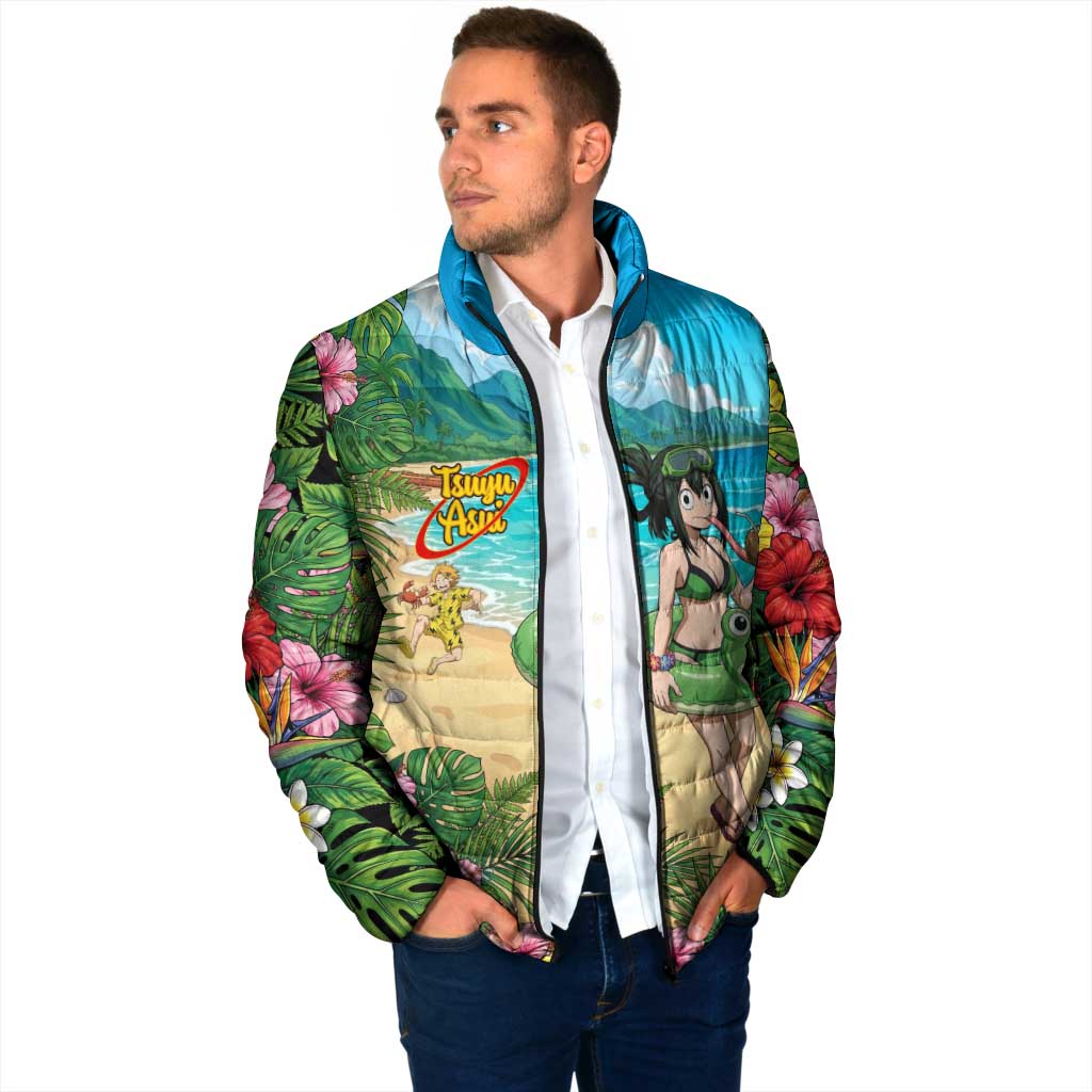 Tsuyu Asui Summer Chill Padded Jacket Tropical Anime Vacation Art
