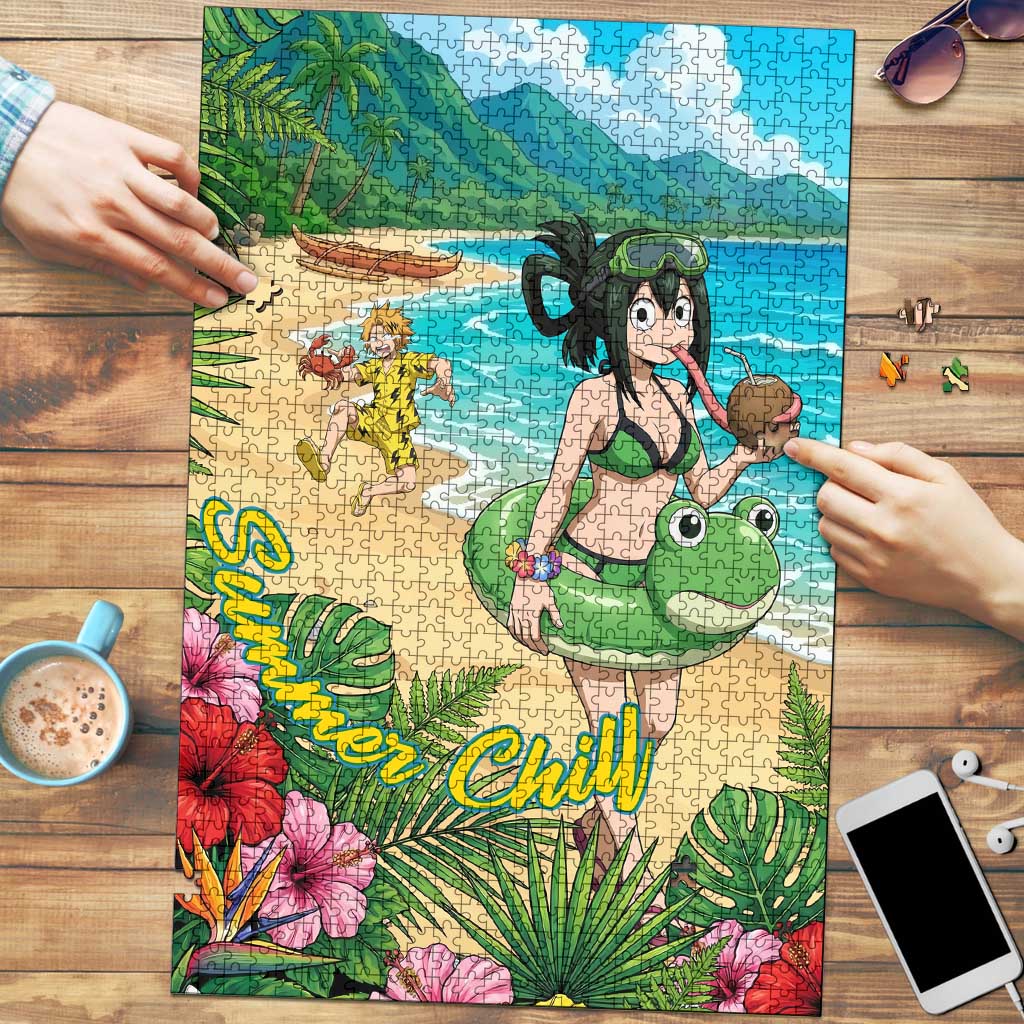 Tsuyu Asui Summer Chill Puzzle Tropical Anime Vacation Art