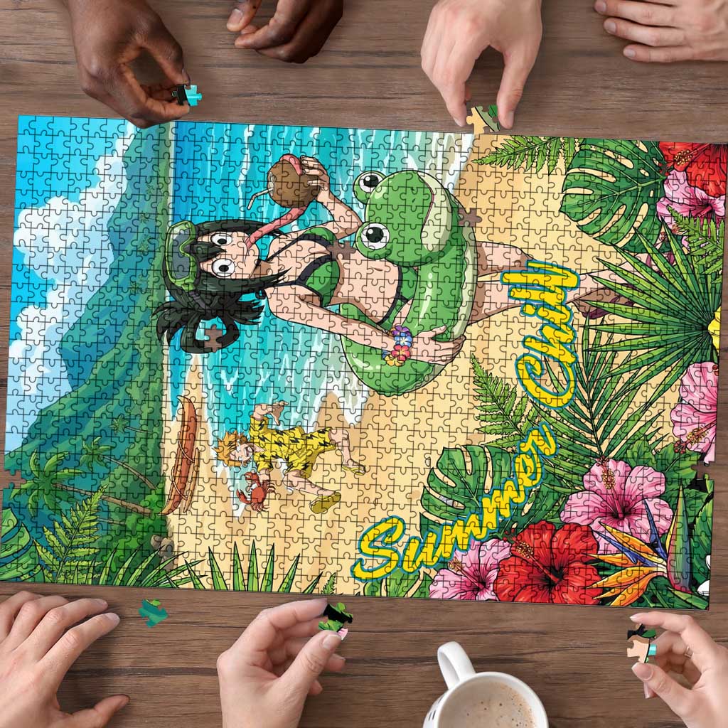 Tsuyu Asui Summer Chill Puzzle Tropical Anime Vacation Art
