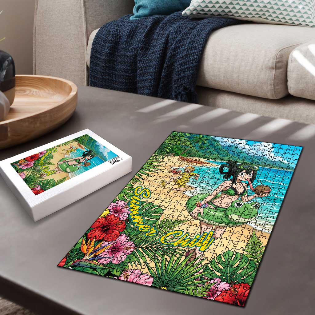 Tsuyu Asui Summer Chill Puzzle Tropical Anime Vacation Art