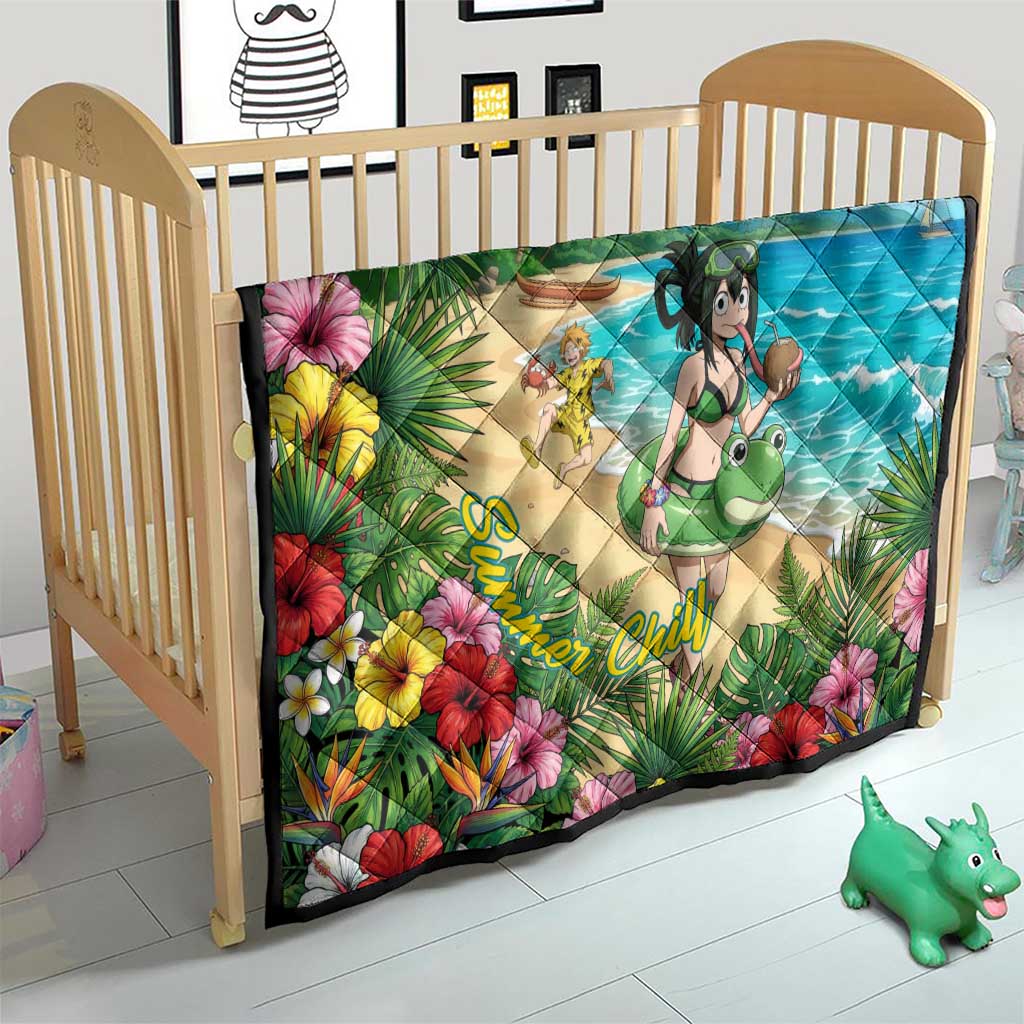 Tsuyu Asui Summer Chill Quilt Tropical Anime Vacation Art