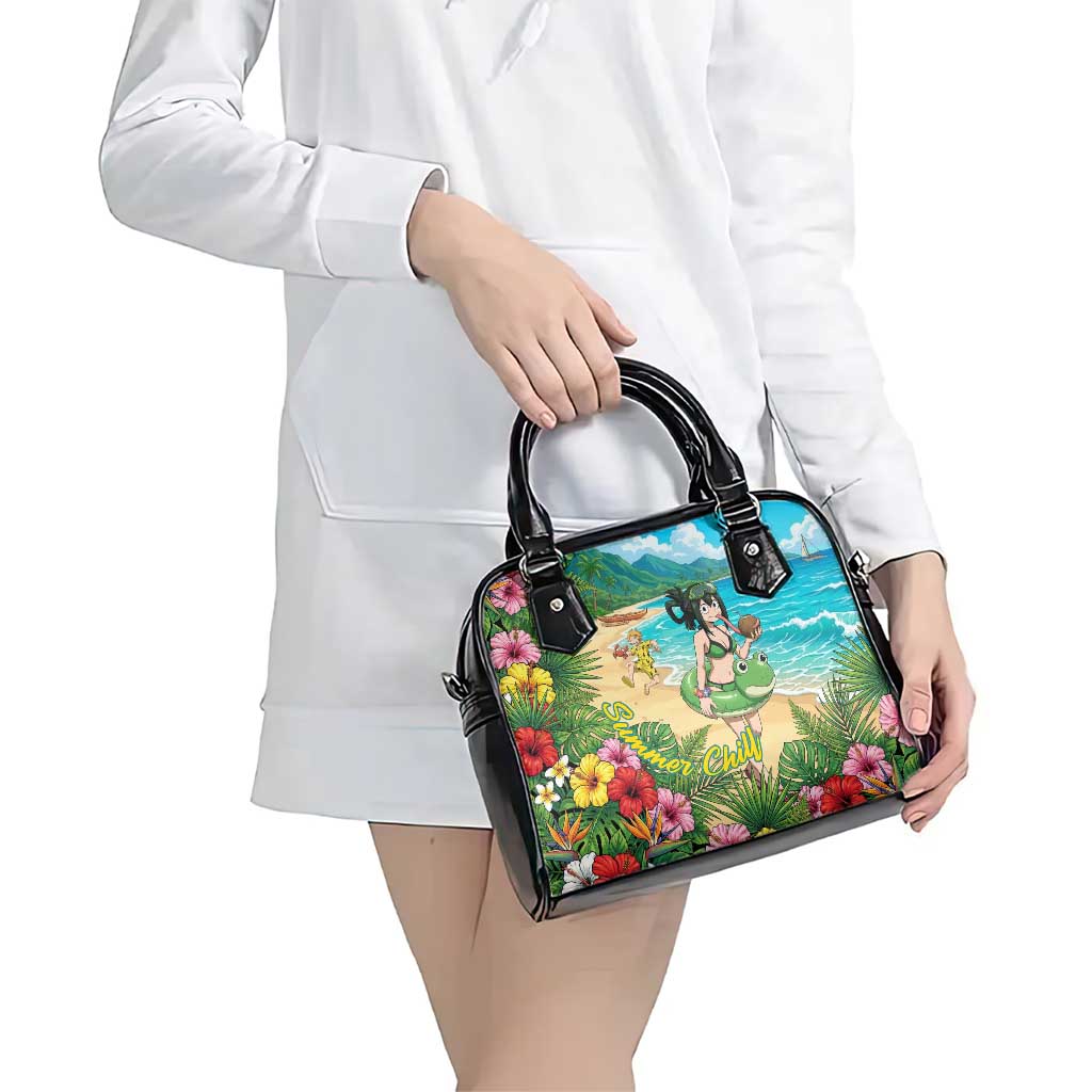 Tsuyu Asui Summer Chill Shoulder Handbag Tropical Anime Vacation Art