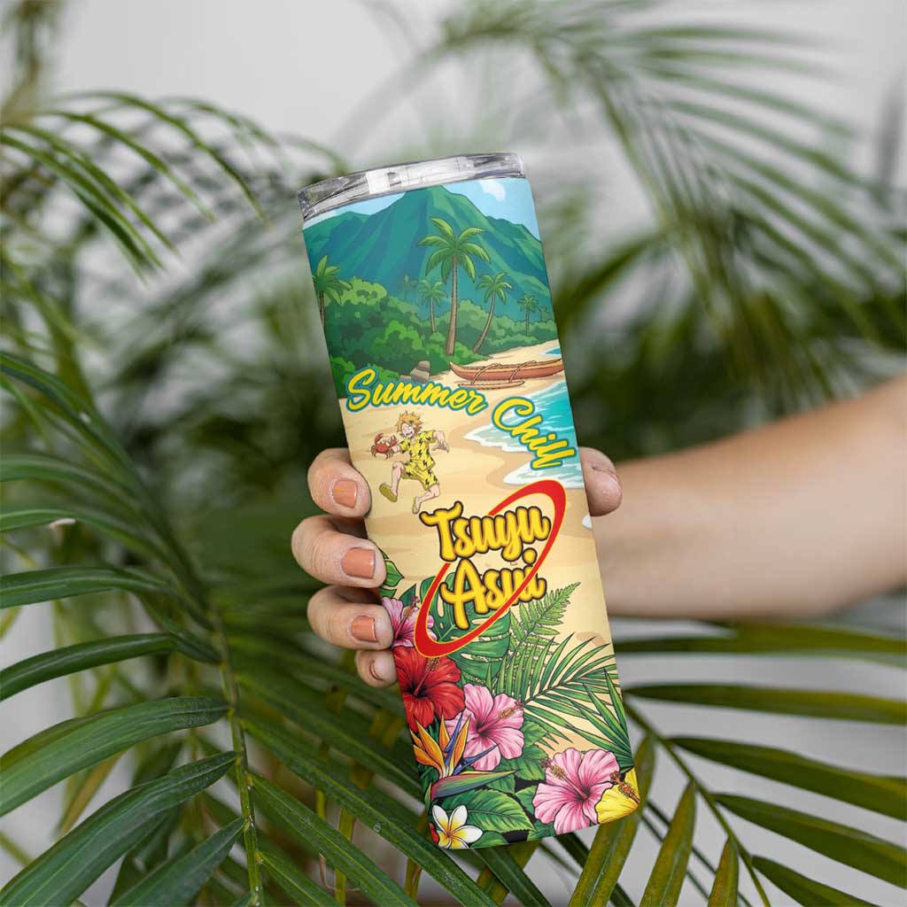 Tsuyu Asui Summer Chill Skinny Tumbler Tropical Anime Vacation Art
