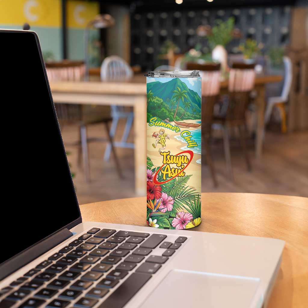 Tsuyu Asui Summer Chill Skinny Tumbler Tropical Anime Vacation Art