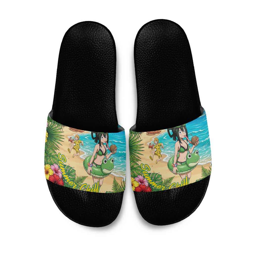 Tsuyu Asui Summer Chill Slide Sandals Tropical Anime Vacation Art