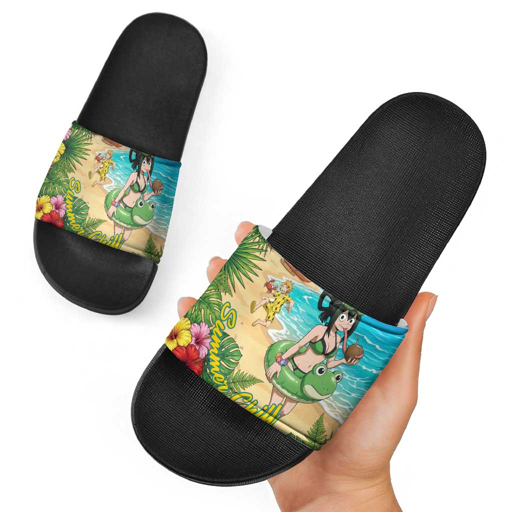 Tsuyu Asui Summer Chill Slide Sandals Tropical Anime Vacation Art