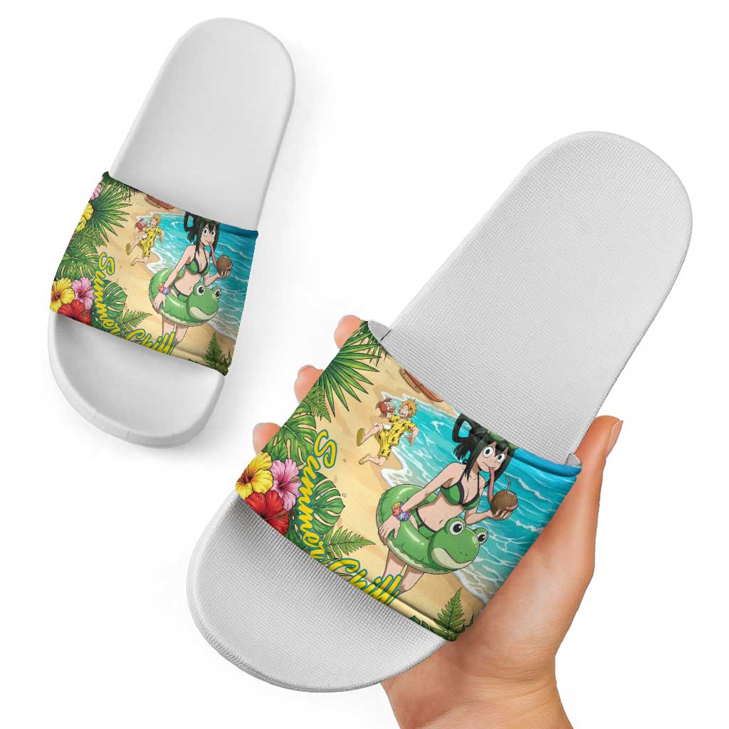 Tsuyu Asui Summer Chill Slide Sandals Tropical Anime Vacation Art
