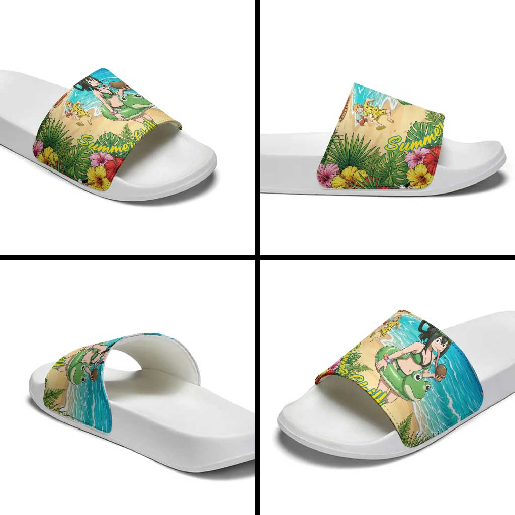 Tsuyu Asui Summer Chill Slide Sandals Tropical Anime Vacation Art