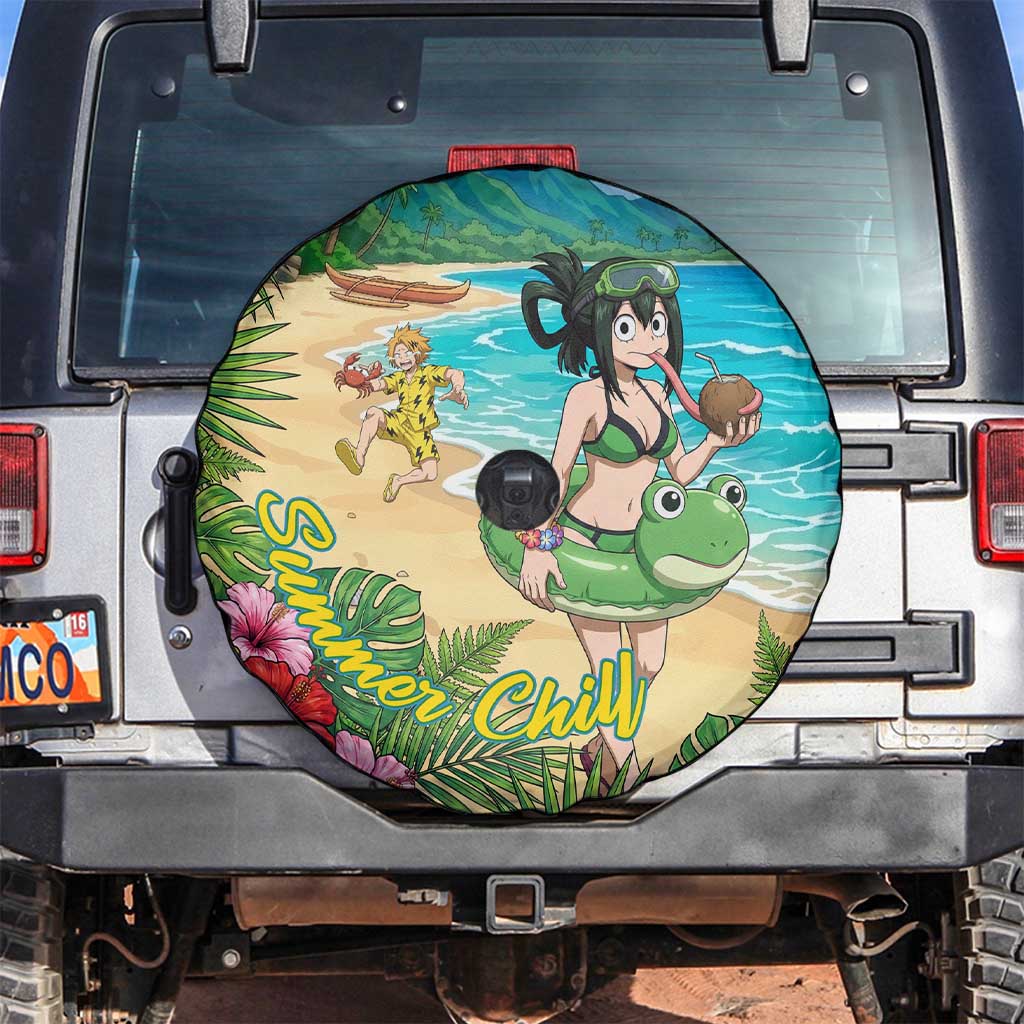 Tsuyu Asui Summer Chill Spare Tire Cover Tropical Anime Vacation Art