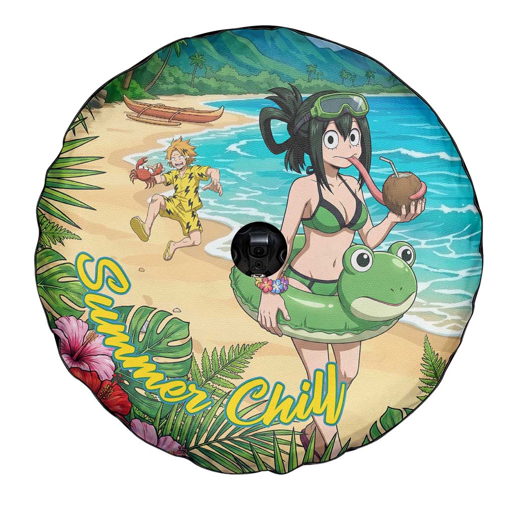Tsuyu Asui Summer Chill Spare Tire Cover Tropical Anime Vacation Art