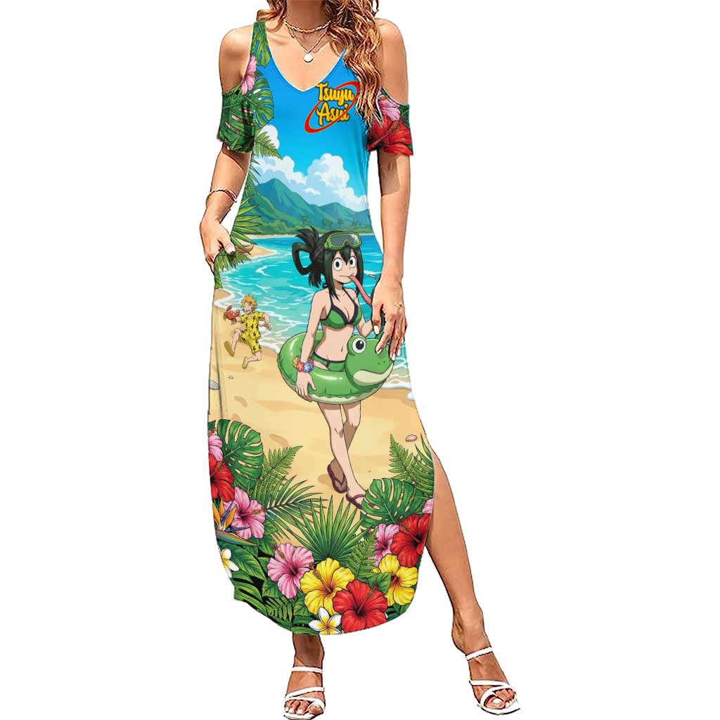 Tsuyu Asui Summer Chill Summer Maxi Dress Tropical Anime Vacation Art