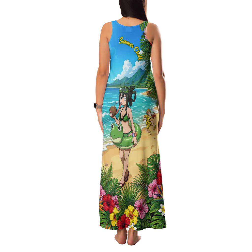 Tsuyu Asui Summer Chill Tank Maxi Dress Tropical Anime Vacation Art