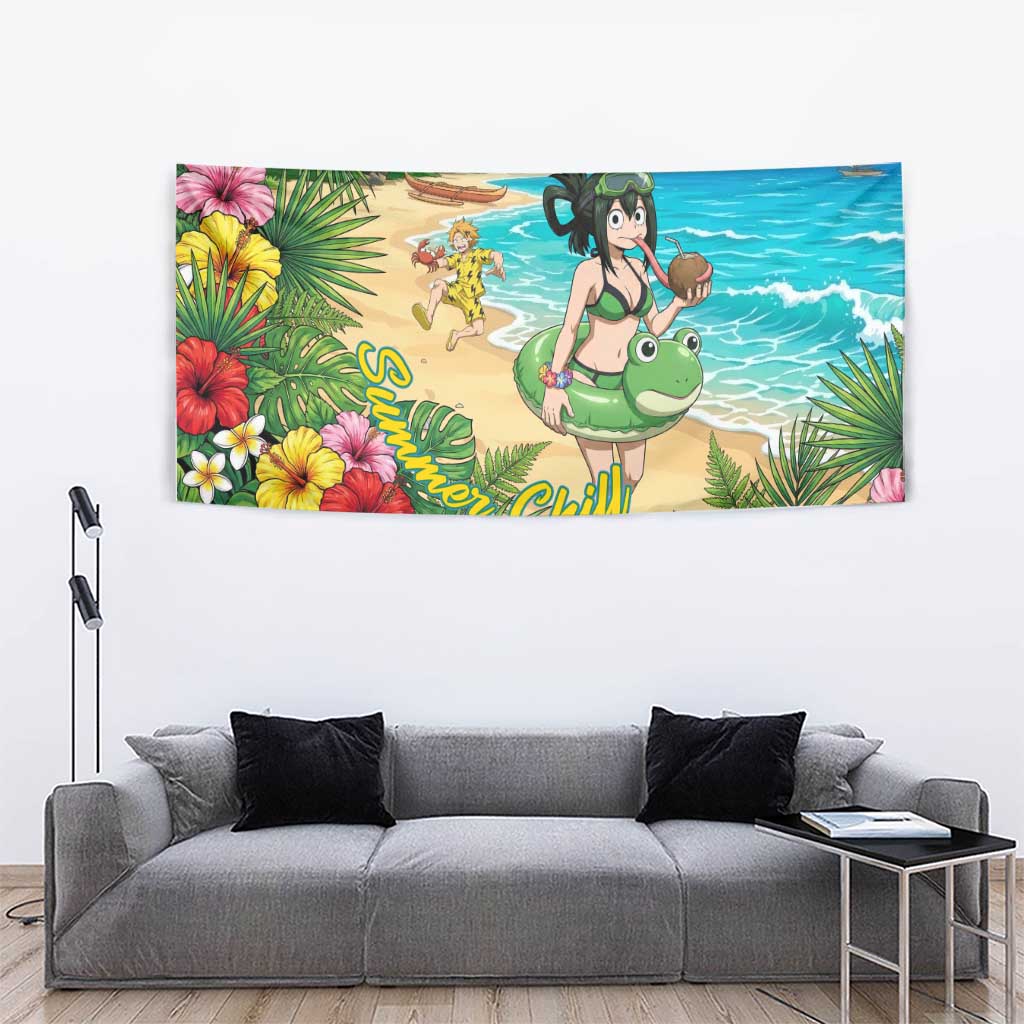 Tsuyu Asui Summer Chill Tapestry Tropical Anime Vacation Art