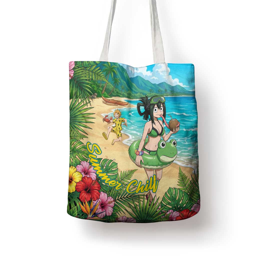 Tsuyu Asui Summer Chill Tote Bag Tropical Anime Vacation Art