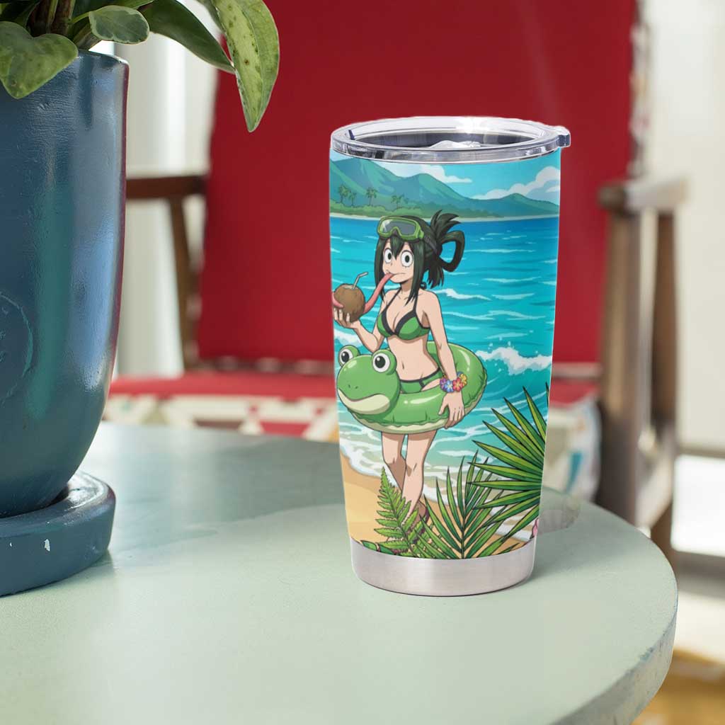 Tsuyu Asui Summer Chill Tumbler Cup Tropical Anime Vacation Art