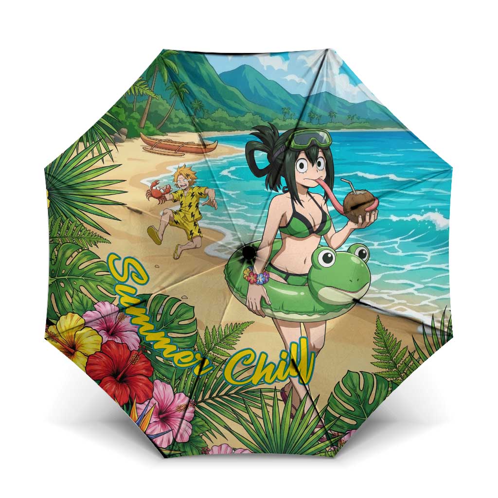 Tsuyu Asui Summer Chill Umbrella Tropical Anime Vacation Art