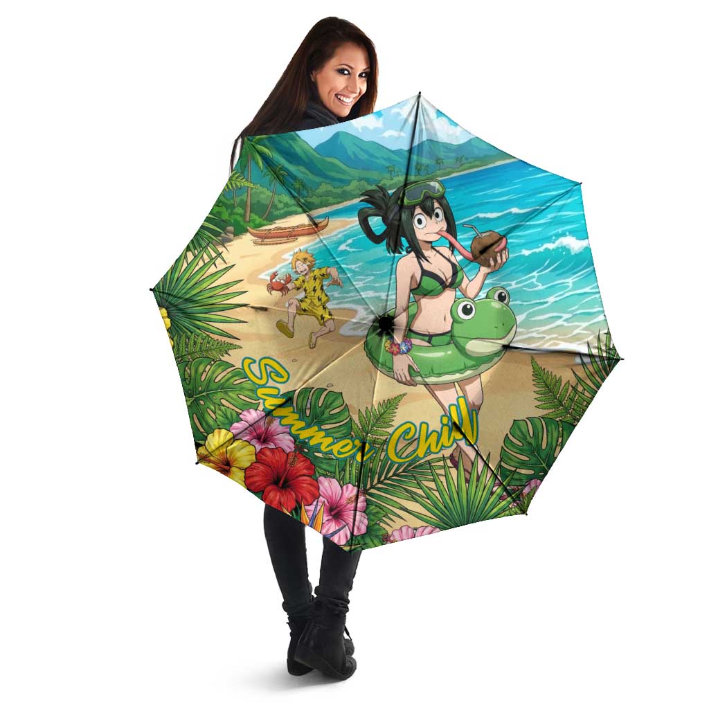 Tsuyu Asui Summer Chill Umbrella Tropical Anime Vacation Art