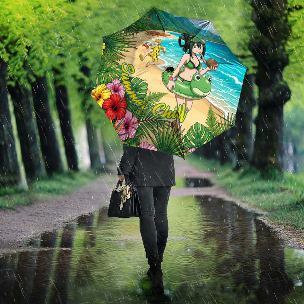 Tsuyu Asui Summer Chill Umbrella Tropical Anime Vacation Art