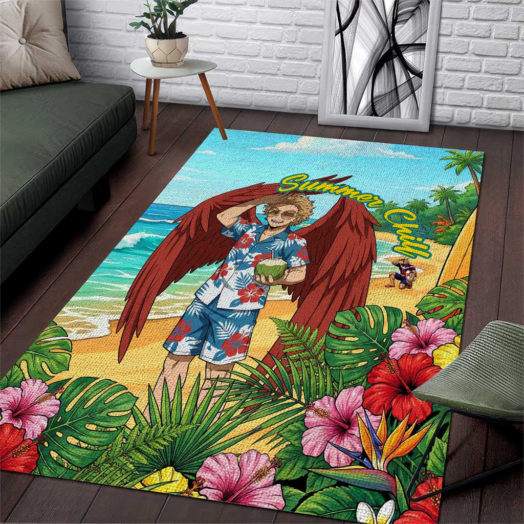 Hawks Summer Chill Area Rug Tropical Anime Beach Vibes