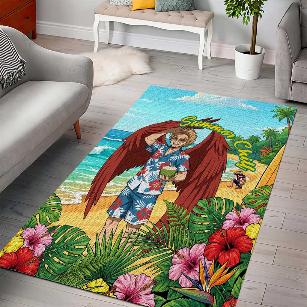 Hawks Summer Chill Area Rug Tropical Anime Beach Vibes