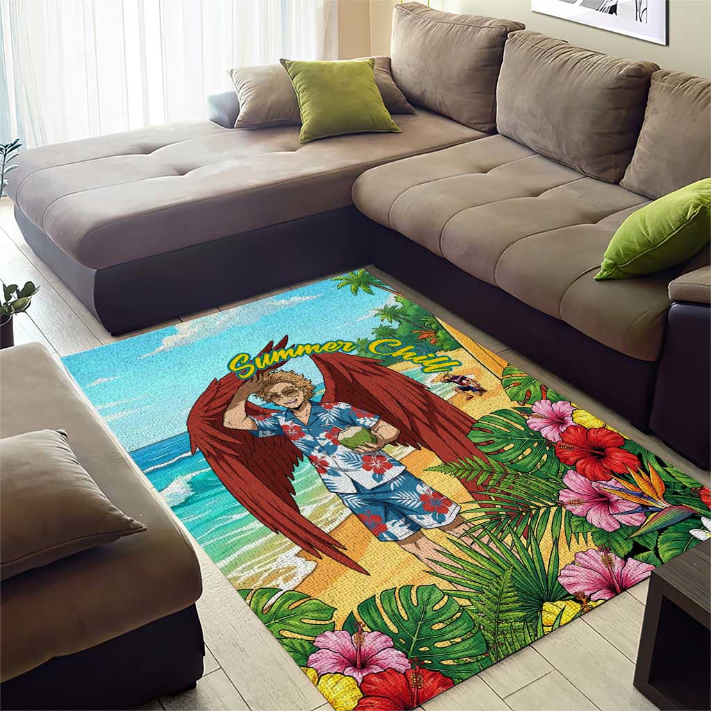 Hawks Summer Chill Area Rug Tropical Anime Beach Vibes