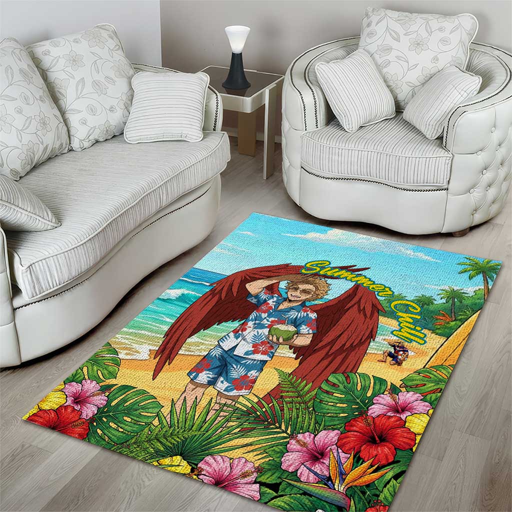 Hawks Summer Chill Area Rug Tropical Anime Beach Vibes