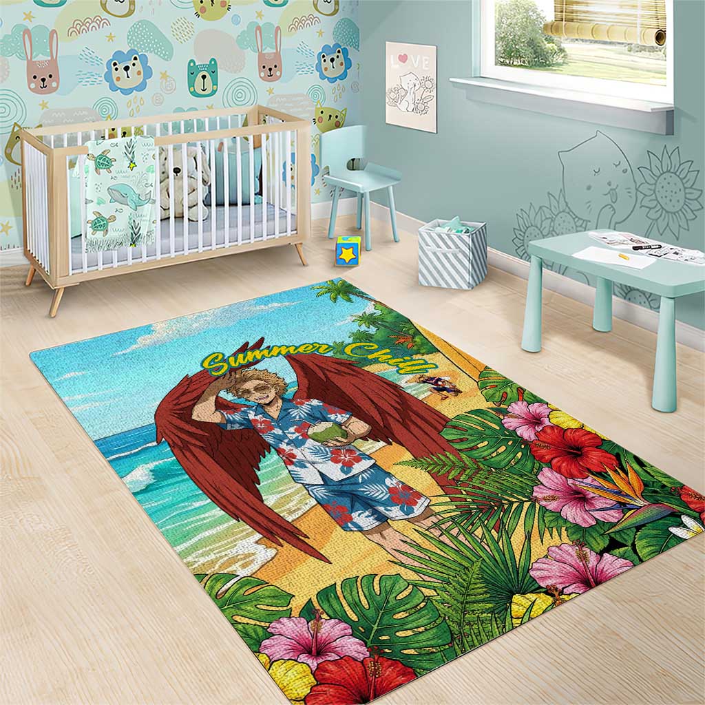 Hawks Summer Chill Area Rug Tropical Anime Beach Vibes