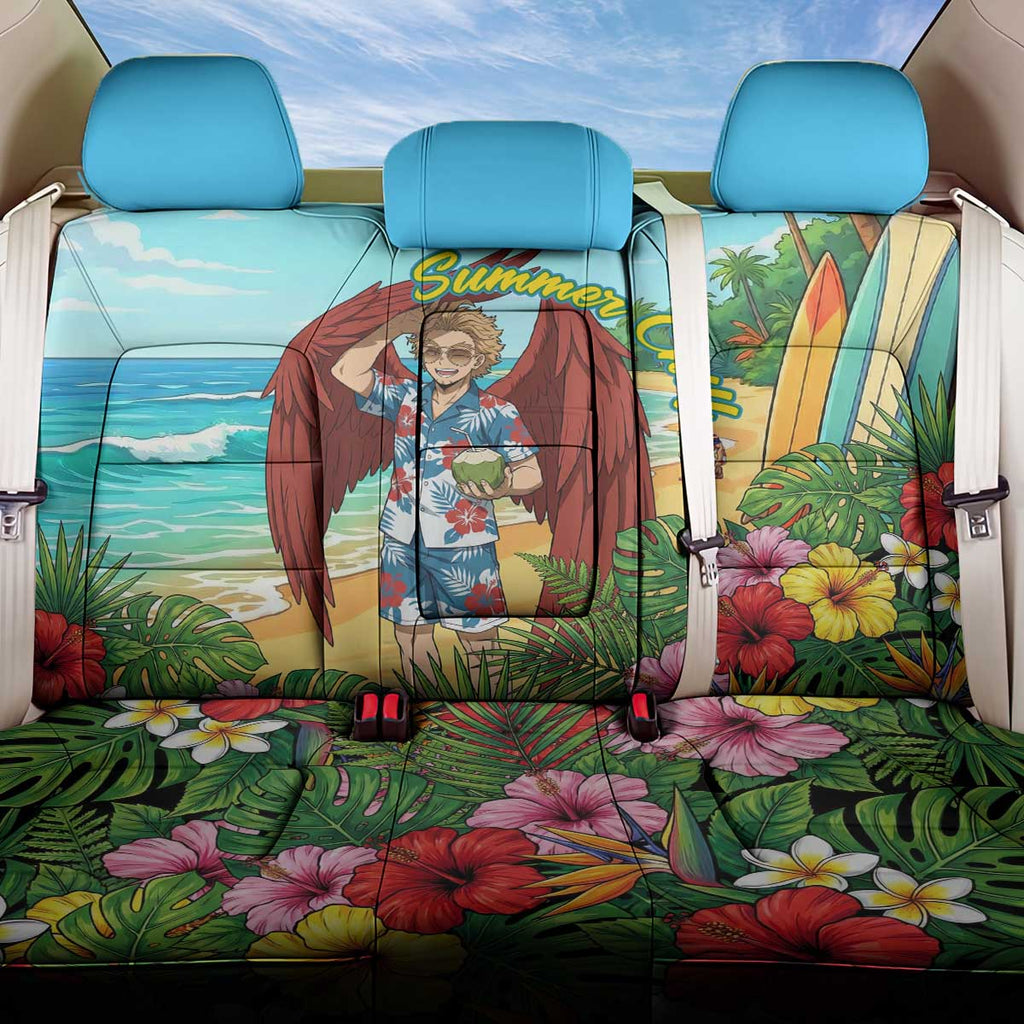 Hawks Summer Chill Back Car Seat Cover Tropical Anime Beach Vibes