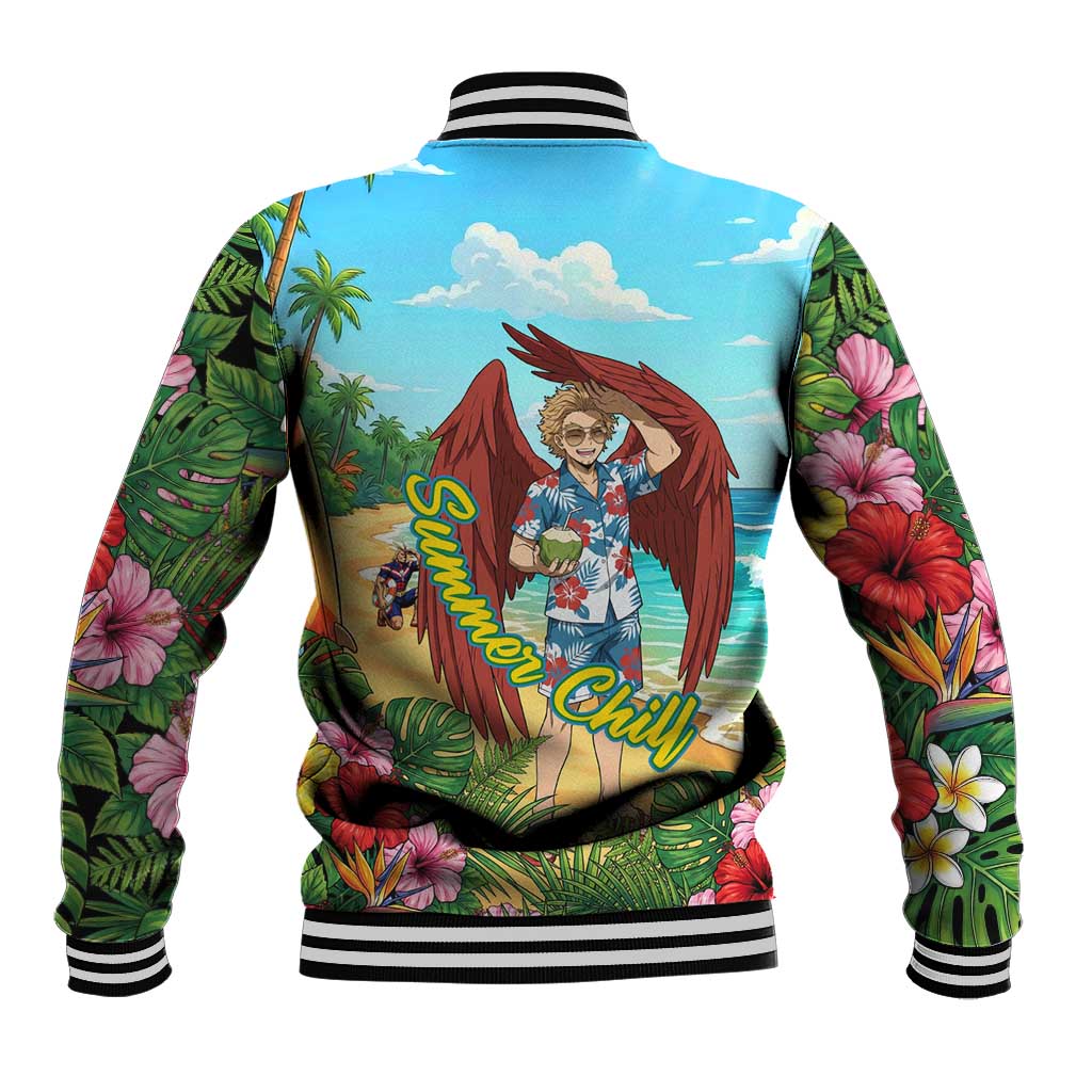 Hawks Summer Chill Baseball Jacket Tropical Anime Beach Vibes