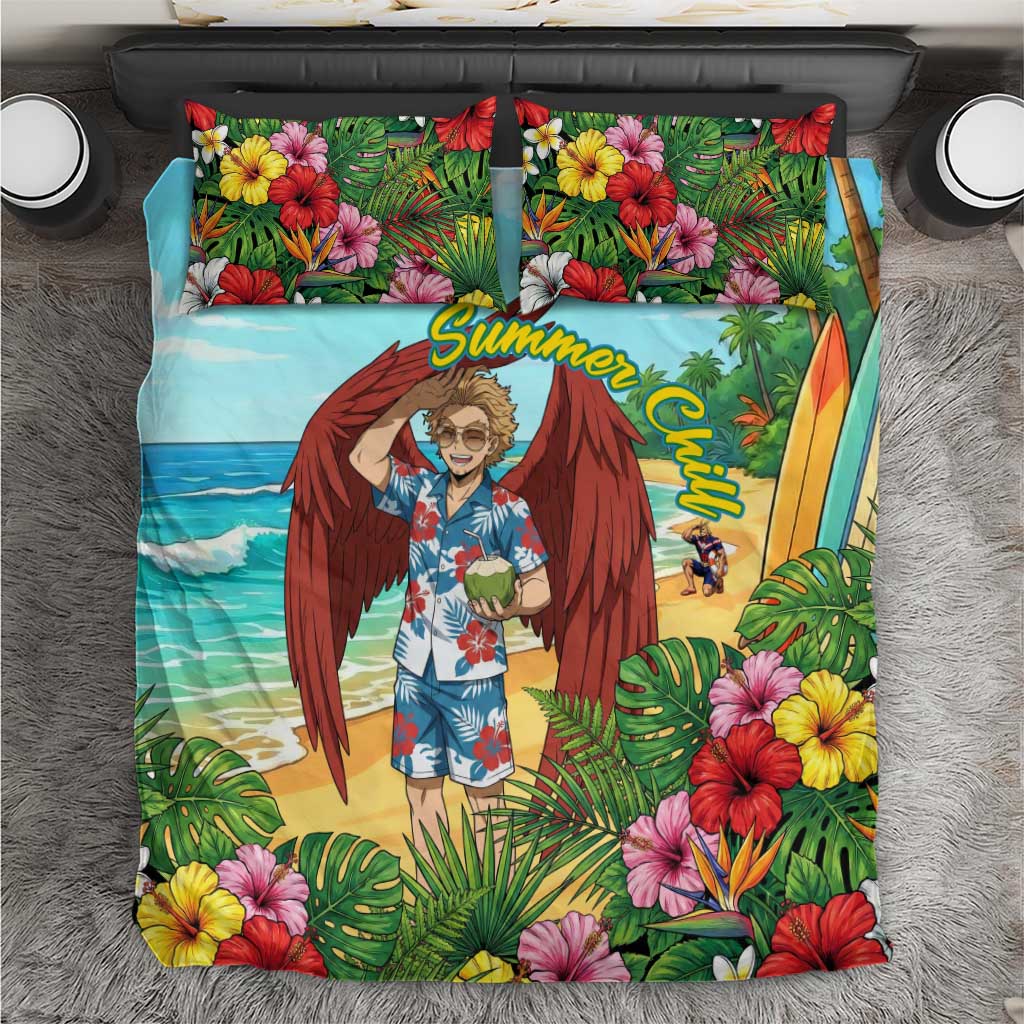 Hawks Summer Chill Bedding Set Tropical Anime Beach Vibes