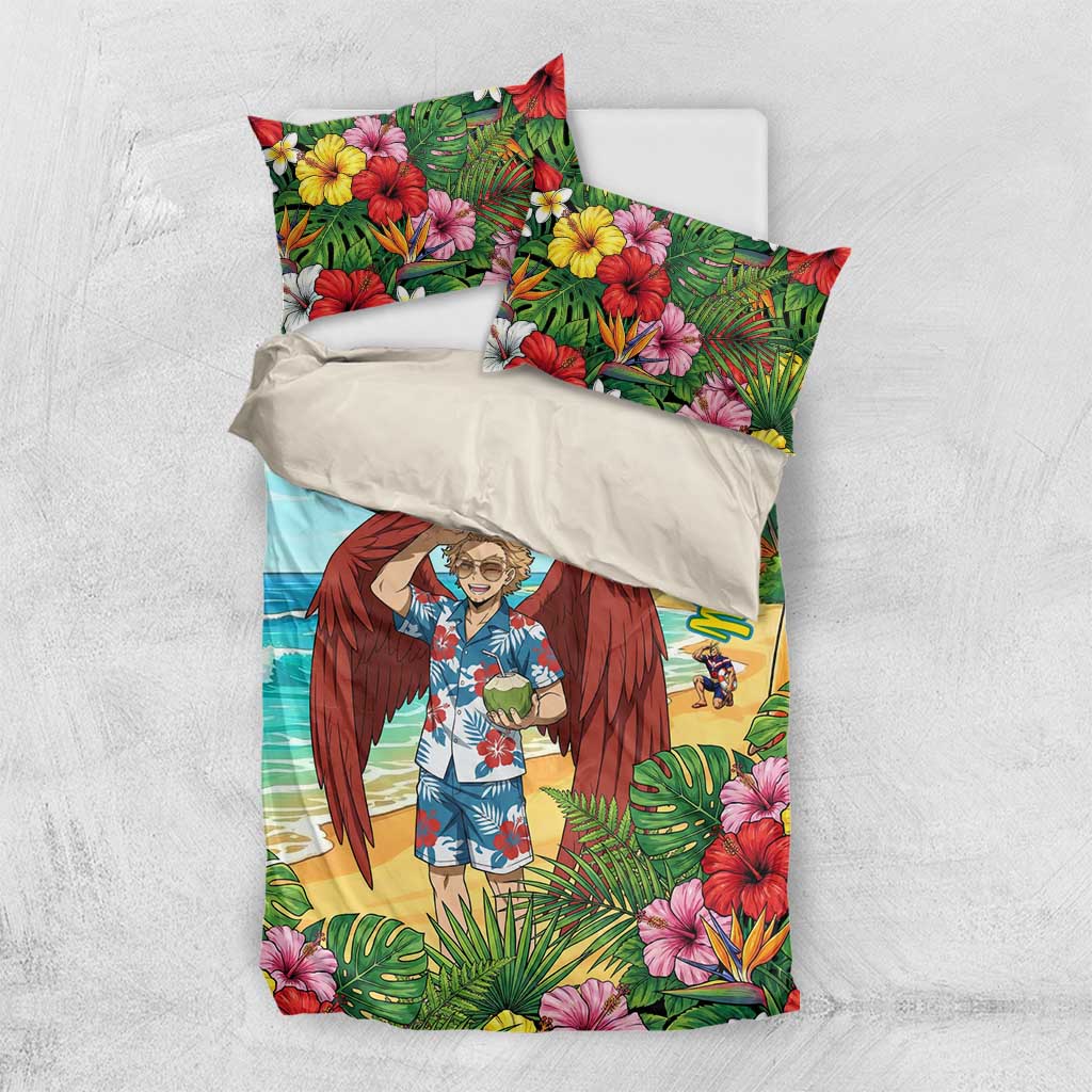 Hawks Summer Chill Bedding Set Tropical Anime Beach Vibes