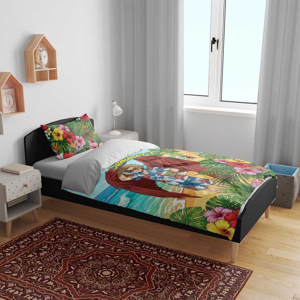 Hawks Summer Chill Bedding Set Tropical Anime Beach Vibes