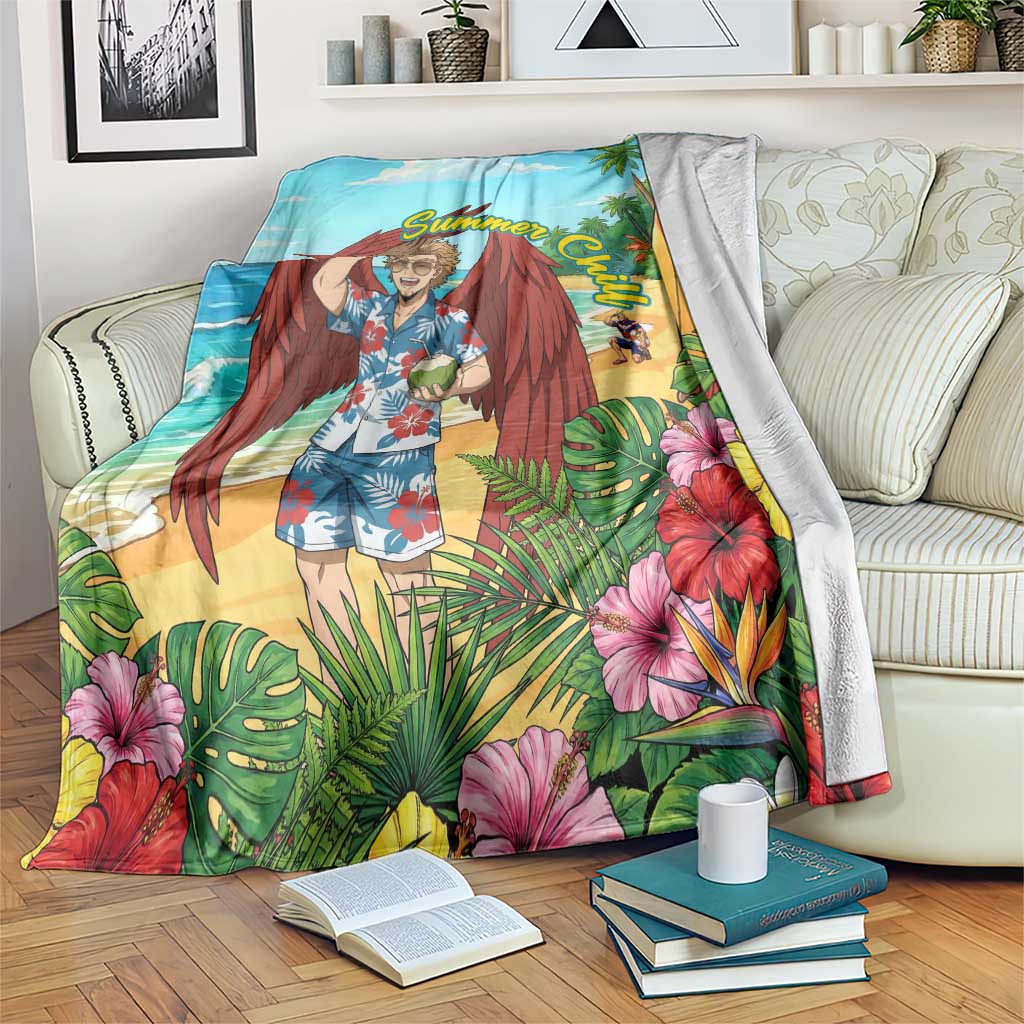 Hawks Summer Chill Blanket Tropical Anime Beach Vibes