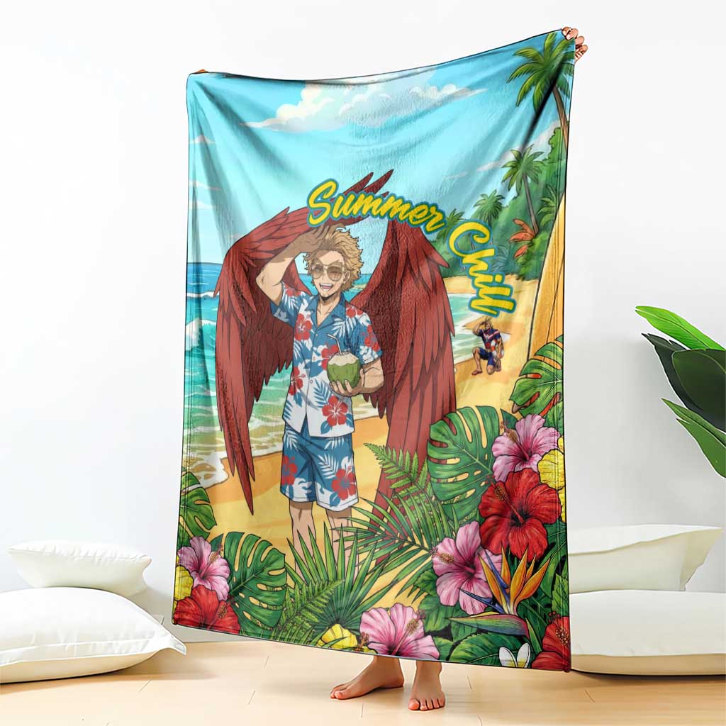 Hawks Summer Chill Blanket Tropical Anime Beach Vibes