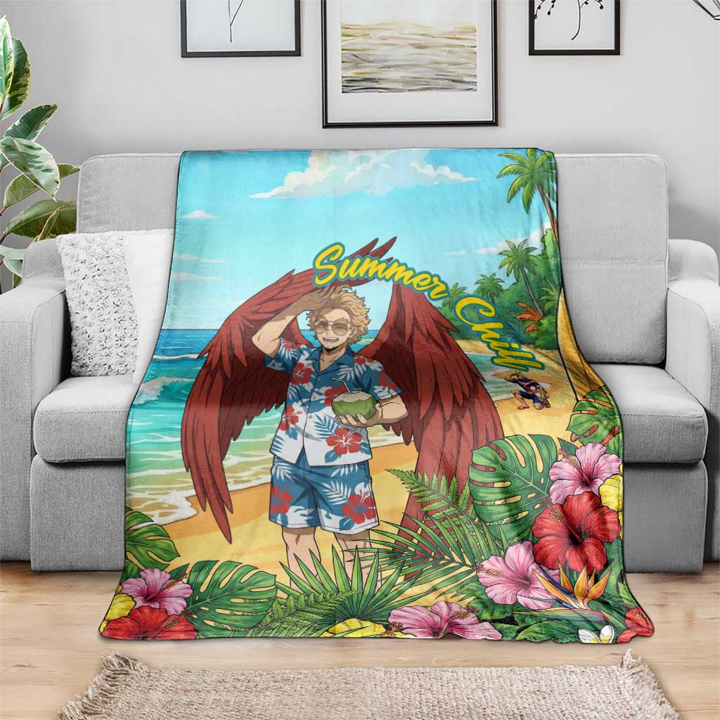 Hawks Summer Chill Blanket Tropical Anime Beach Vibes