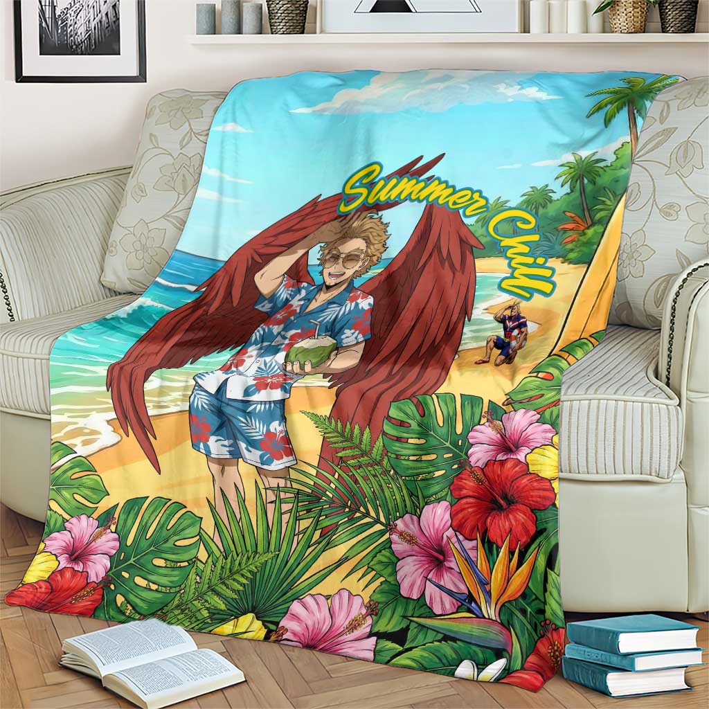 Hawks Summer Chill Blanket Tropical Anime Beach Vibes