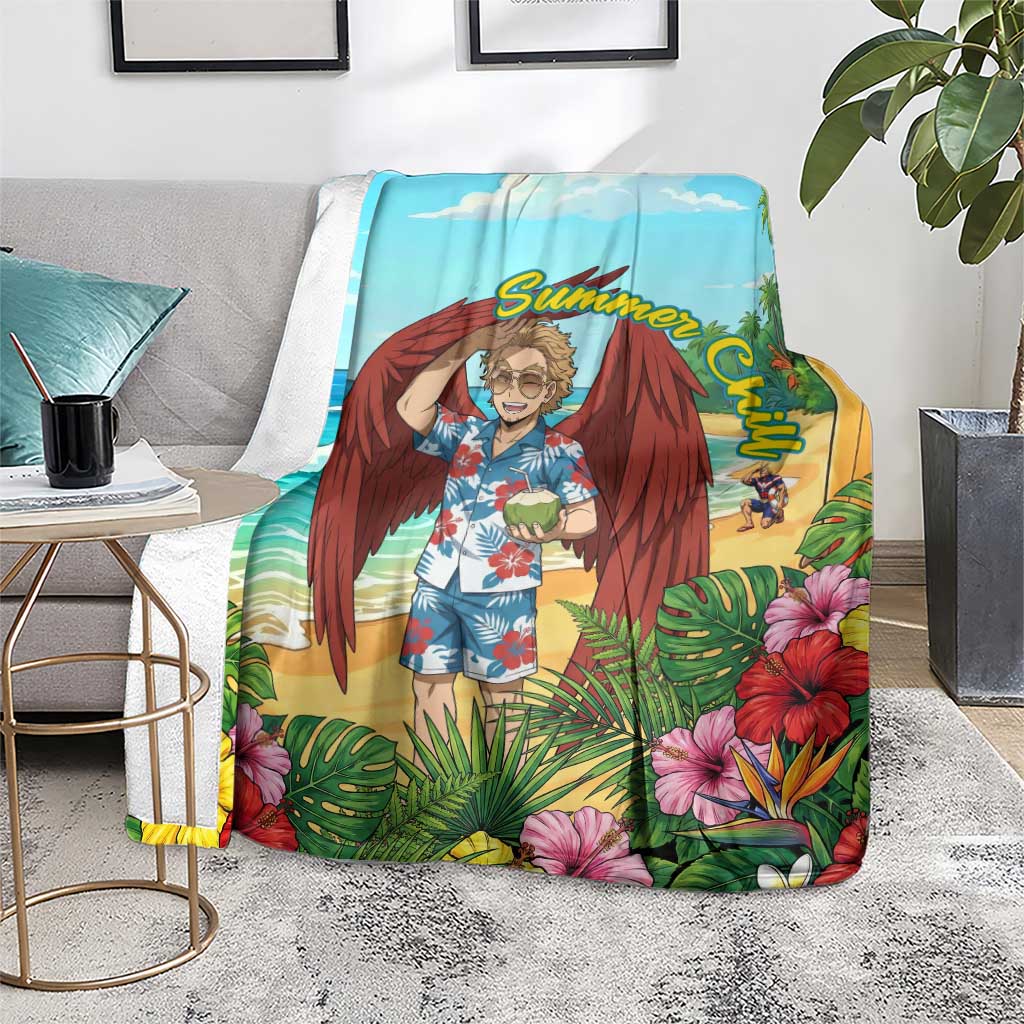 Hawks Summer Chill Blanket Tropical Anime Beach Vibes