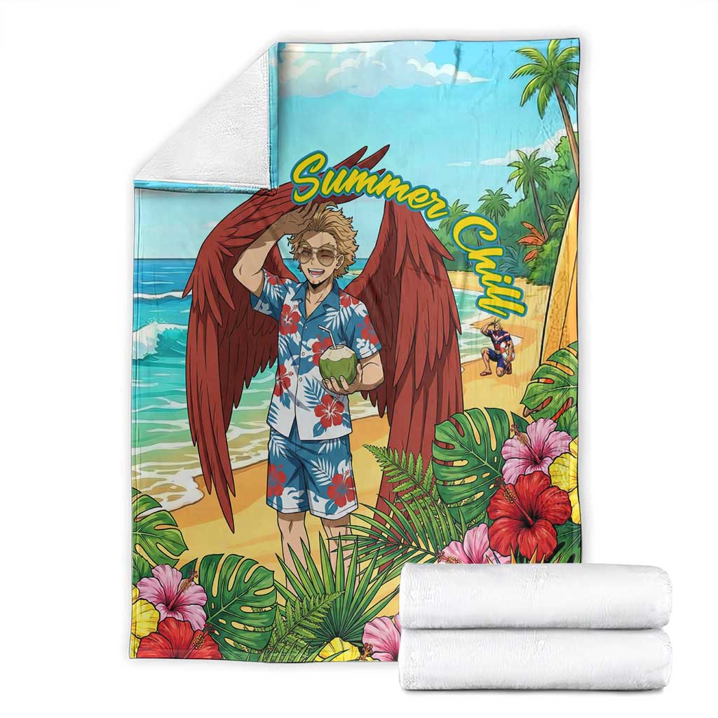 Hawks Summer Chill Blanket Tropical Anime Beach Vibes