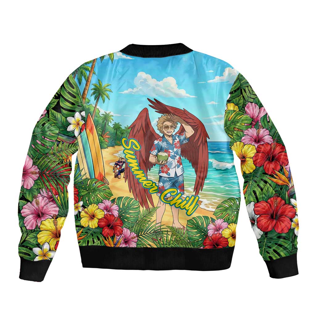 Hawks Summer Chill Bomber Jacket Tropical Anime Beach Vibes