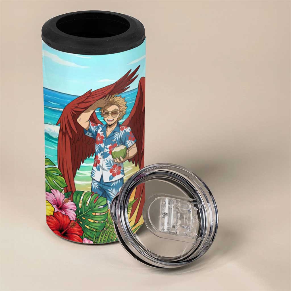 Hawks Summer Chill 4 in 1 Can Cooler Tumbler Tropical Anime Beach Vibes