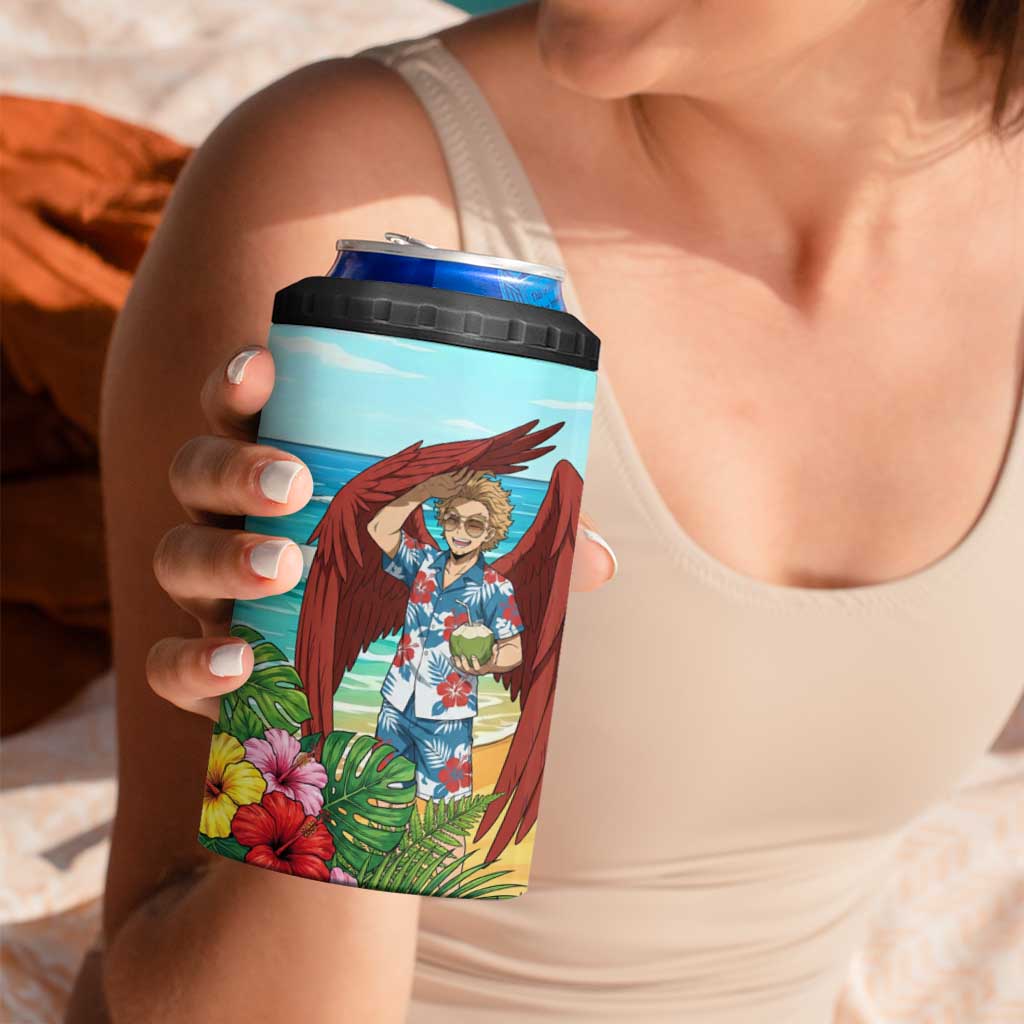 Hawks Summer Chill 4 in 1 Can Cooler Tumbler Tropical Anime Beach Vibes
