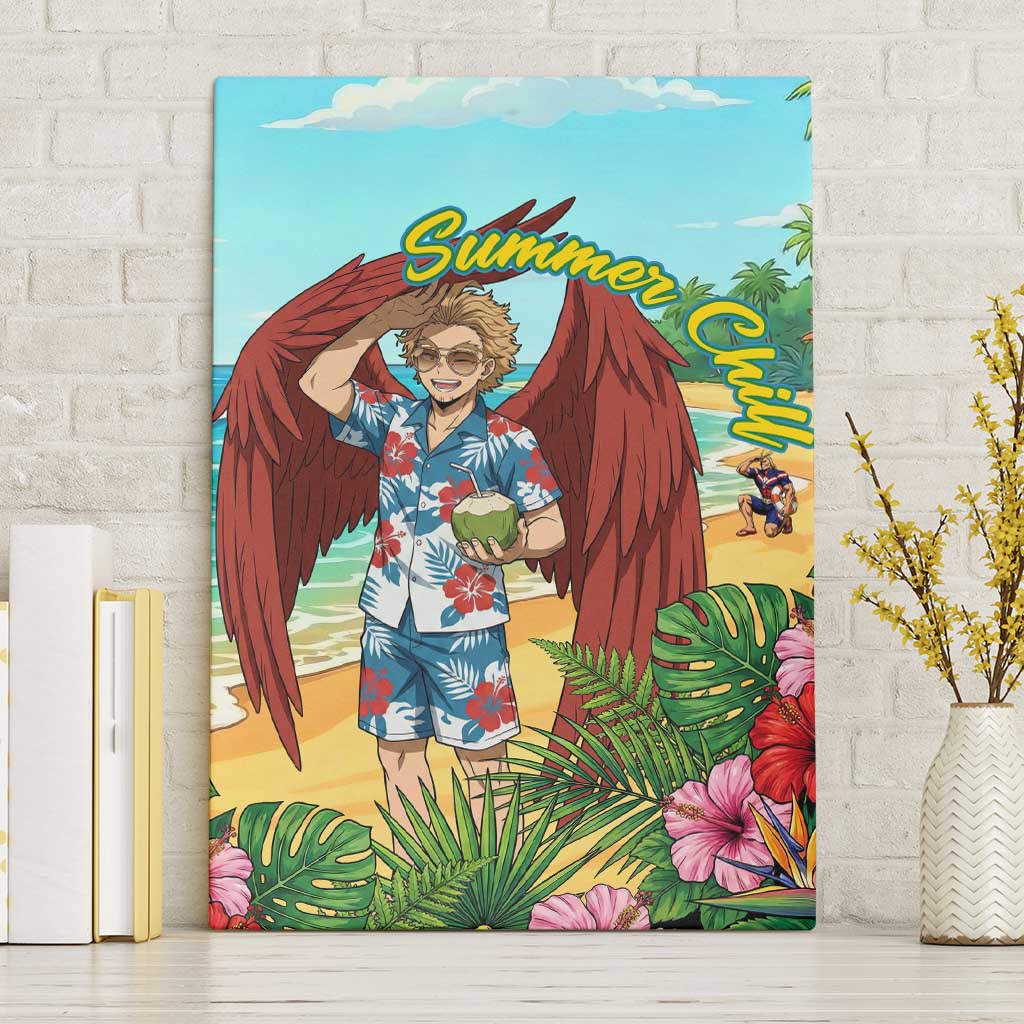 Hawks Summer Chill Canvas Wall Art Tropical Anime Beach Vibes