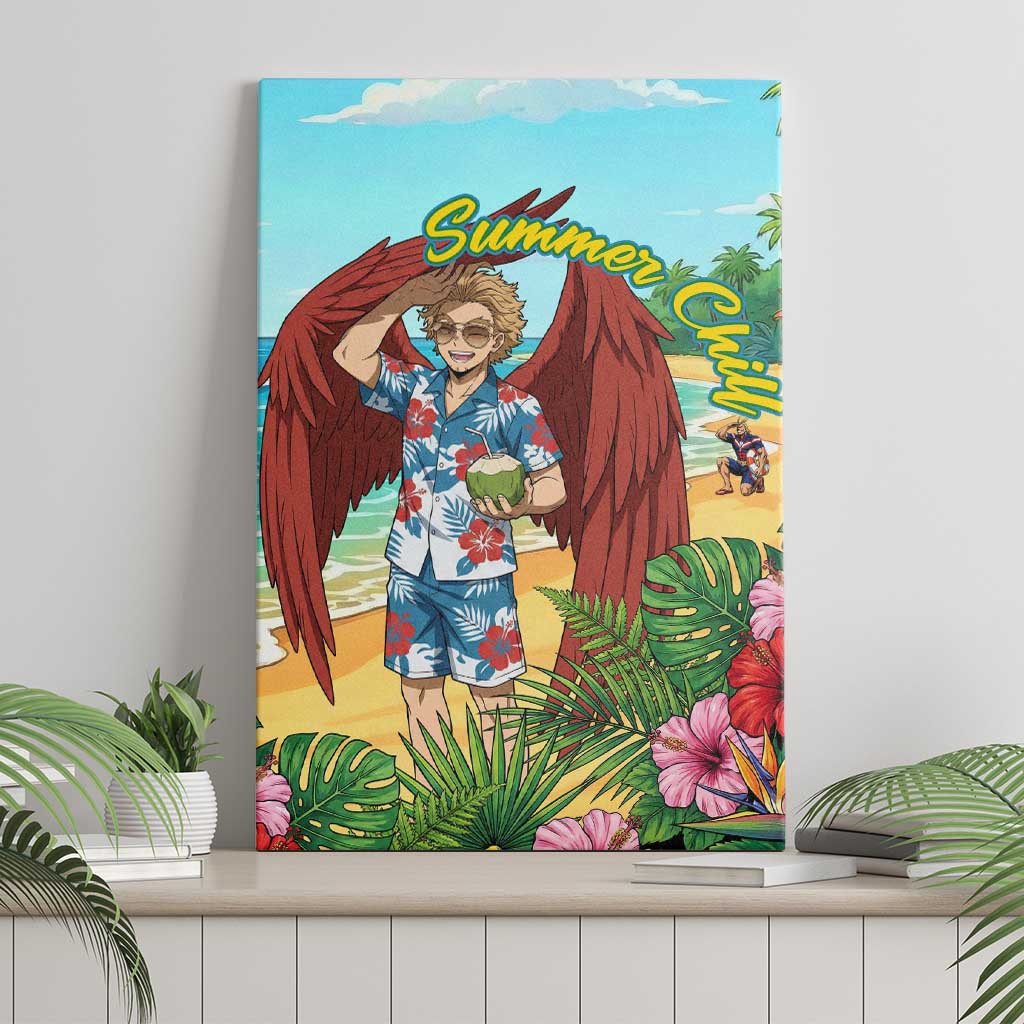 Hawks Summer Chill Canvas Wall Art Tropical Anime Beach Vibes