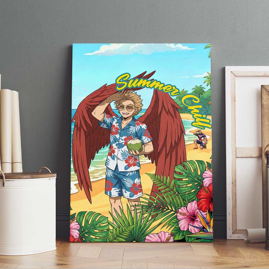 Hawks Summer Chill Canvas Wall Art Tropical Anime Beach Vibes