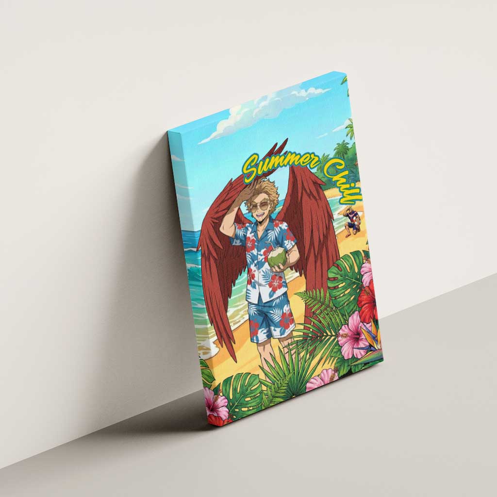 Hawks Summer Chill Canvas Wall Art Tropical Anime Beach Vibes