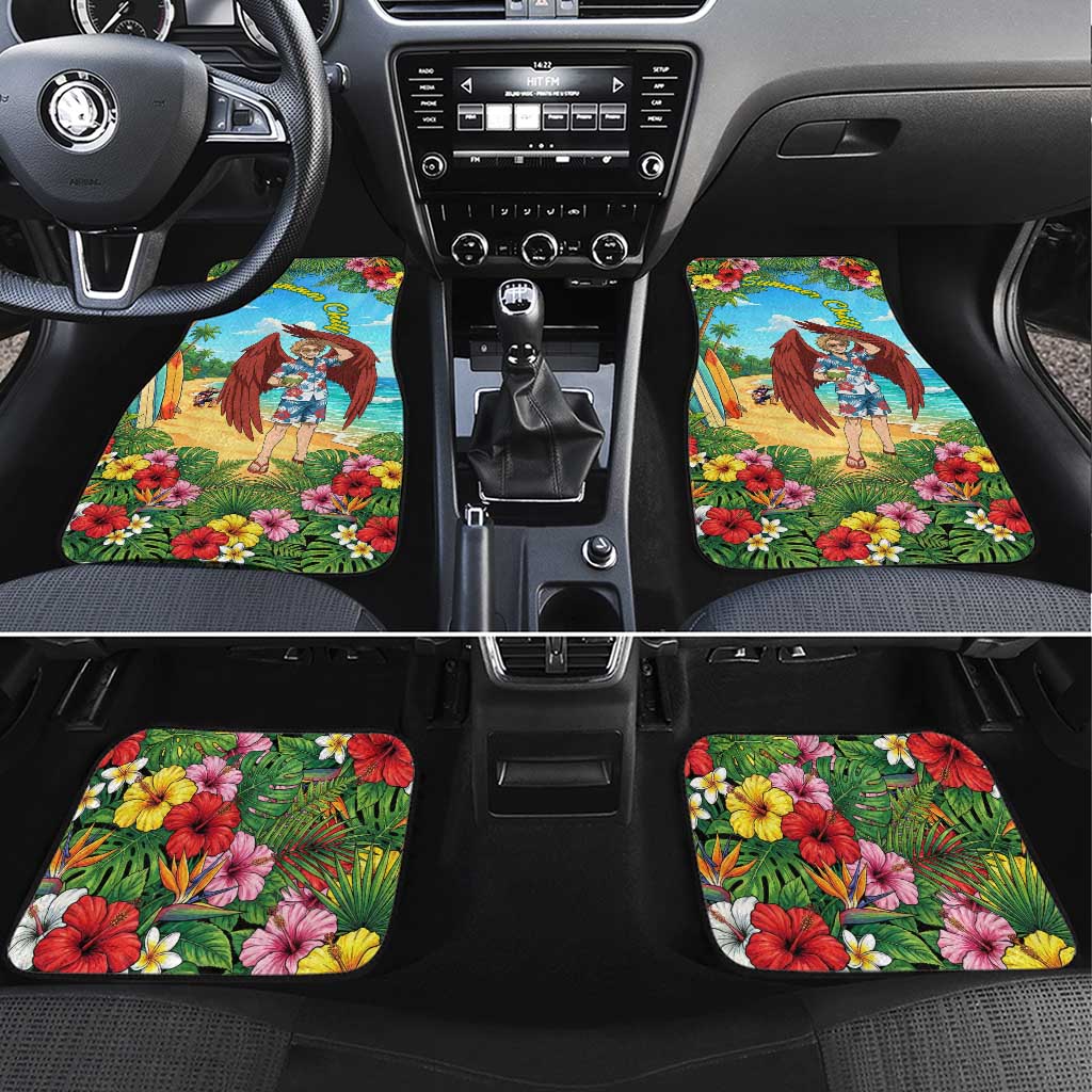 Hawks Summer Chill Car Mats Tropical Anime Beach Vibes