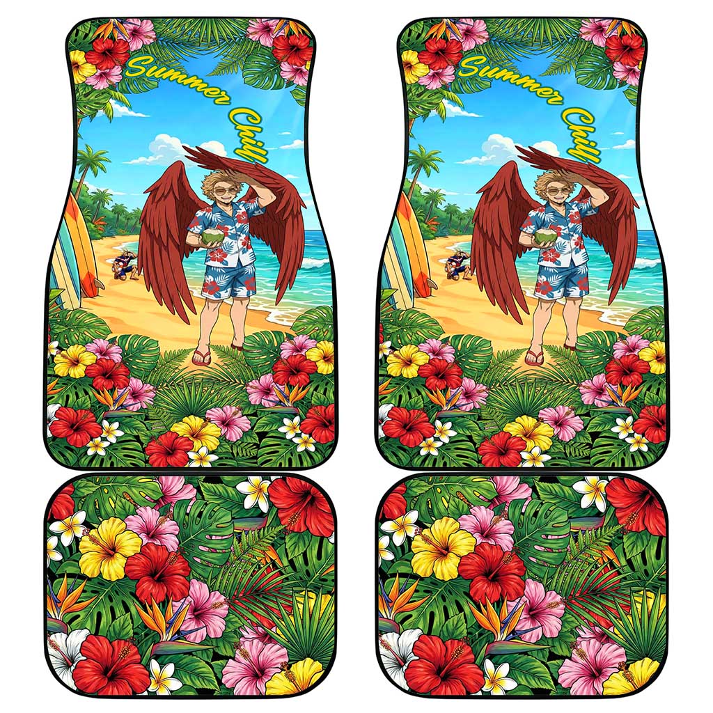 Hawks Summer Chill Car Mats Tropical Anime Beach Vibes